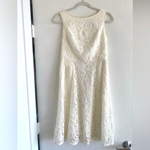 Adrianna Papell White Lace Dress, Size 6